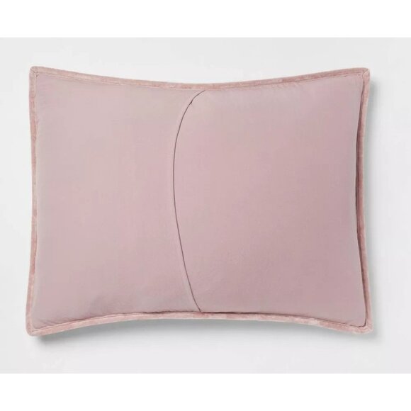 Threshold Mauve Pink Diamond Stitch Velvet Standard Pillow Sham 20" x 26" Copy - Picture 3 of 7